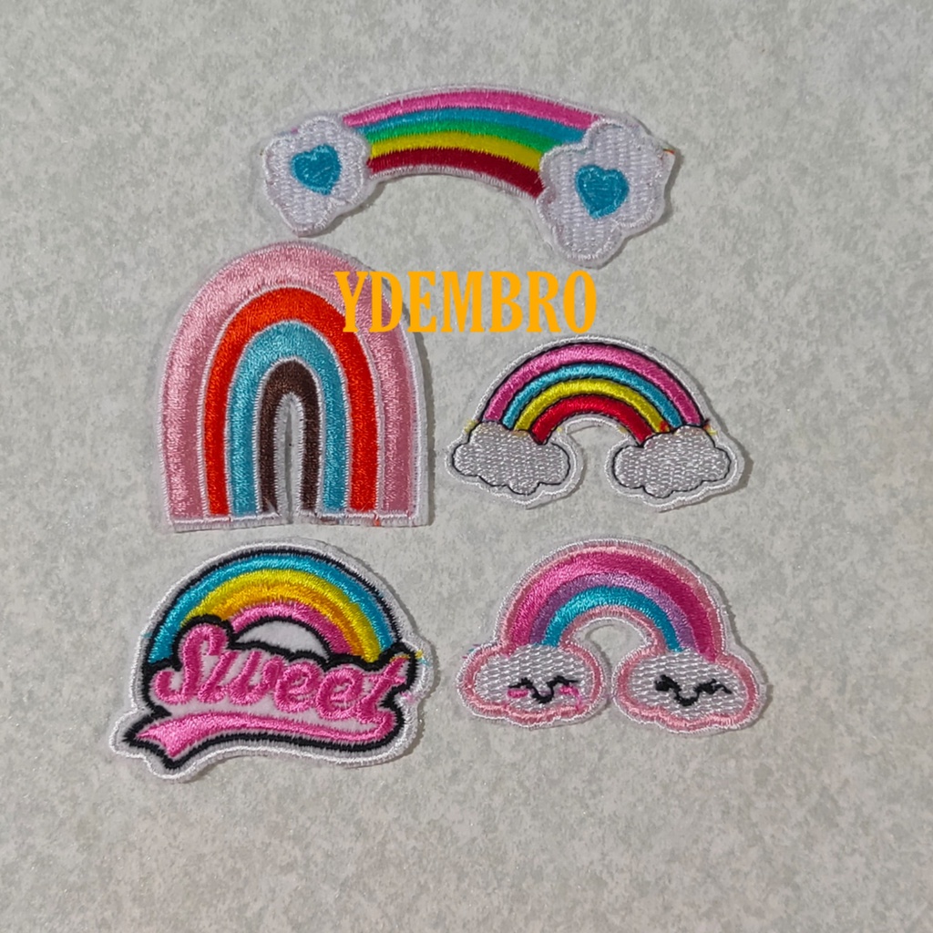 Patch Bordir Rainbow/Pelangi