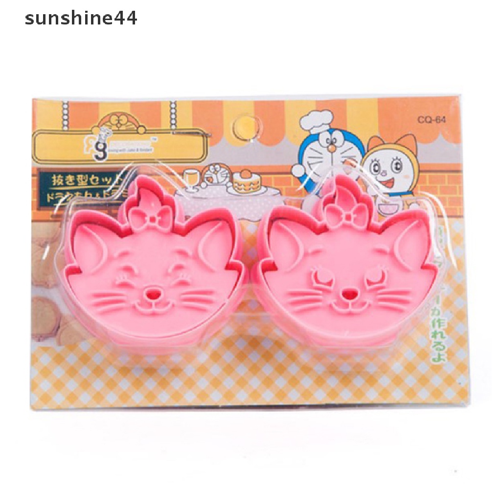 Sunshine Cetakan Pemotong Biskuit / Kue / Buah Bentuk Kucing Bahan Plastik