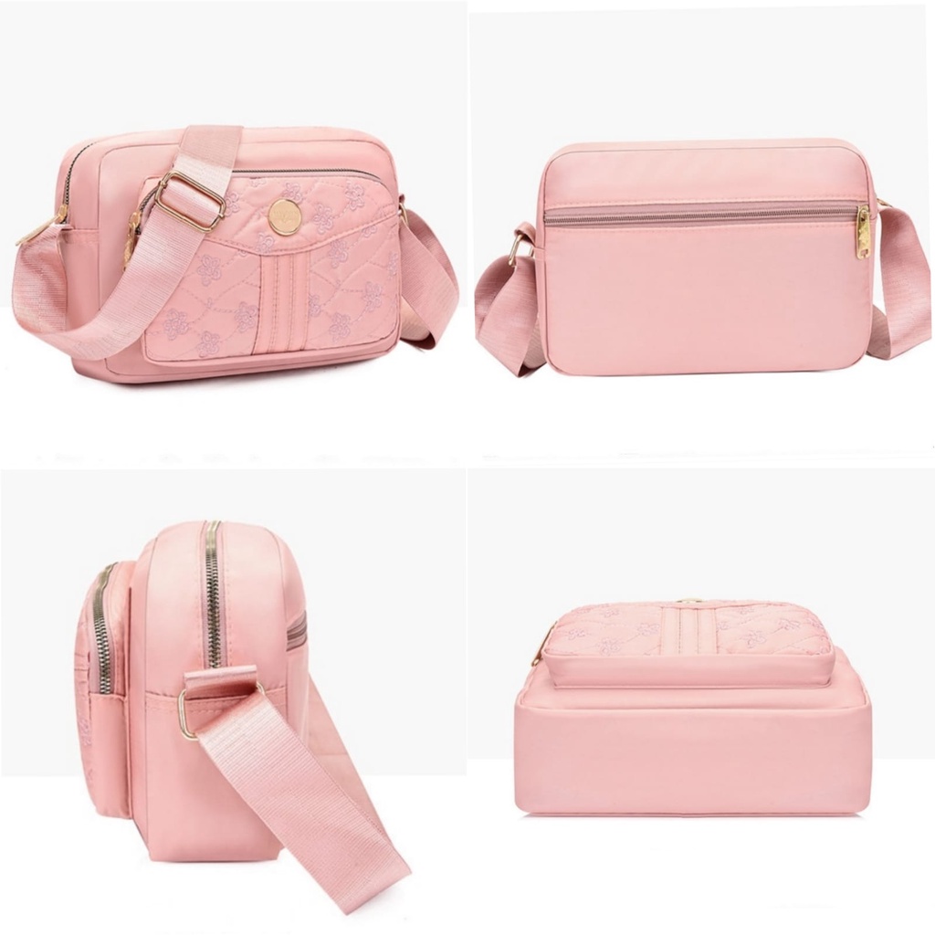 TAS SELEMPANG WANITA IMPORT MULLEN BORDIR KANVAS PREMIUM BAHU BUNGA SLINGBAG KOREA SHOULDER BAG CEWEK MURAH FASHION BATAM BRANDED KEKINIAN REMAJA SIMPLE CASUAL