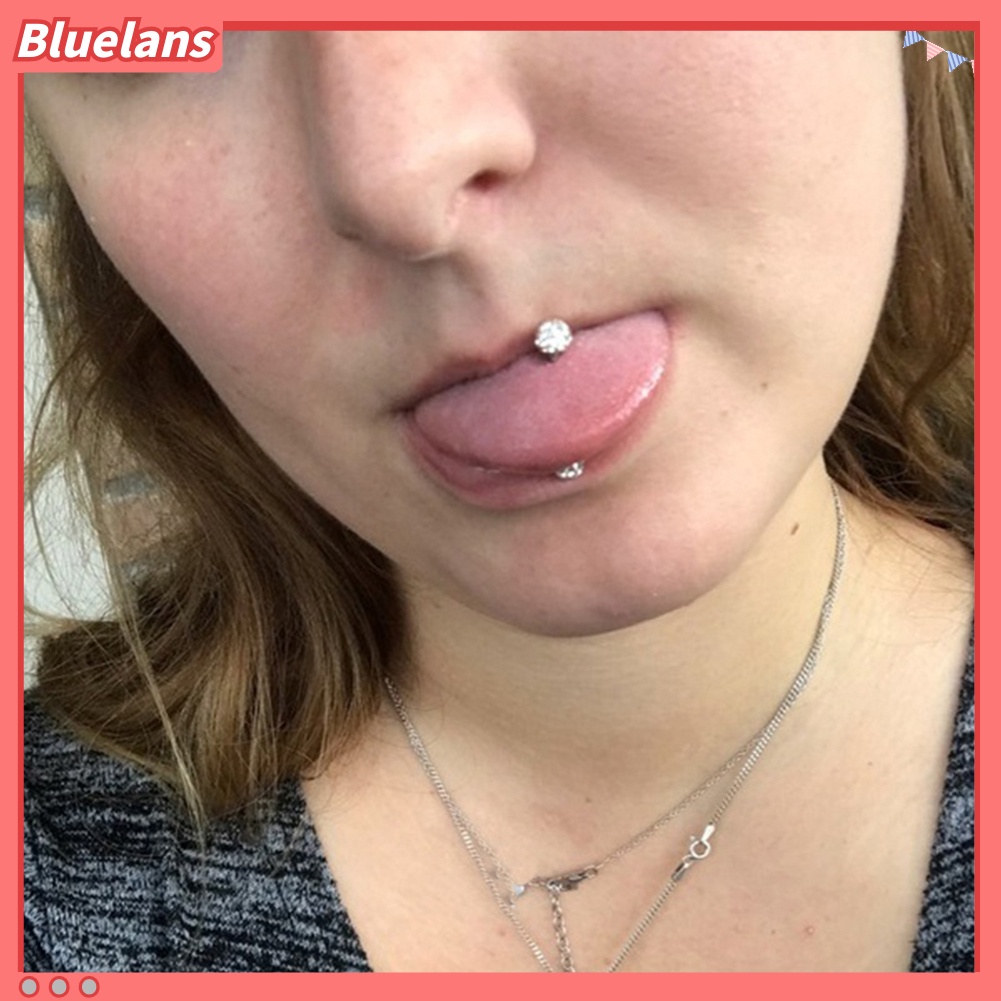 Bluelans Women Rhinestone Tongue Nose Nipple Ring Stud Earrings Body Piercing Jewelry