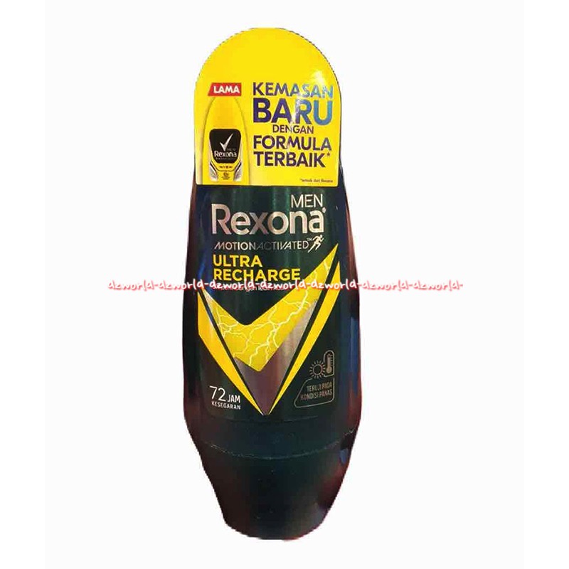 Rexona Men Ultra recharge Men Adventure 72H Rexona Roll on Untuk Pria Orange Kuning 45ml Rexona Men's Deodoran Pria Deodorant