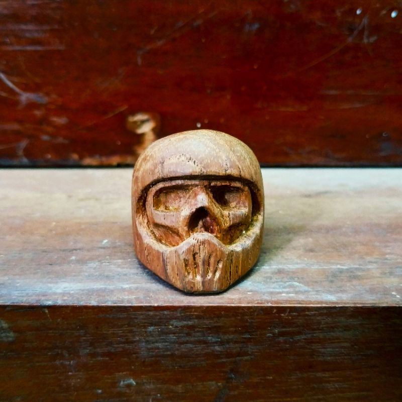Ring Skull Ukiran Cincin Kayu Skull Ring Wood Ring