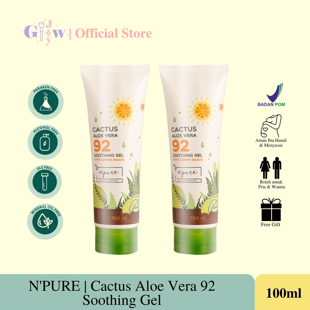B27 N'PURE 100gr cactus aloe vera soothing gel tube travel size mini kaktus lidah buaya shooting pelembab wajah bpom murah asli original menenangkan melembabkan anti aging acne bruntusan beruntusan jerawat garis halus