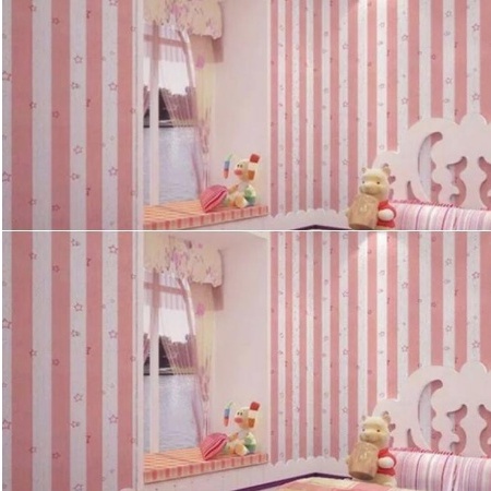 Wallpaper Sticker Motif Salur Pink Bintang 8M