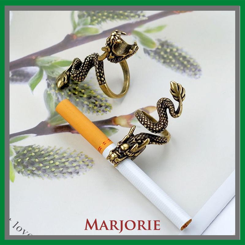 Cincin Naga Pria Keren Emas Creative Retro Style Dragon Design Ring Holder For Gift-MJD