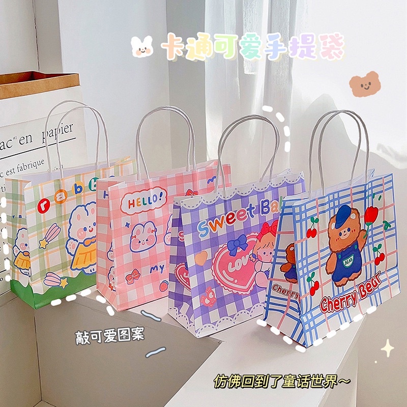 

Paper Bag Gift Kertas Kantong Bingkisan Hadiah Bungkus Kado Tas Mini Lucu Aesthetic Import Papper Plastik Tentengan Wrap Karakter Animal Pastel Lucu Cute Motif Rabbit Bear #doc2