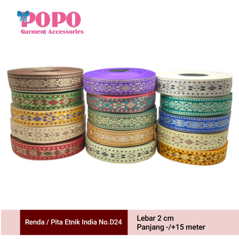 PITA/RENDA INDIA / ETNIK NO.D24 LEBAR 2 CM