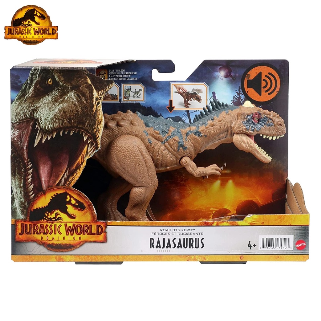 JURASSIC WORLD 2022 Dominion Roar Strikers Rajasaurus Figure