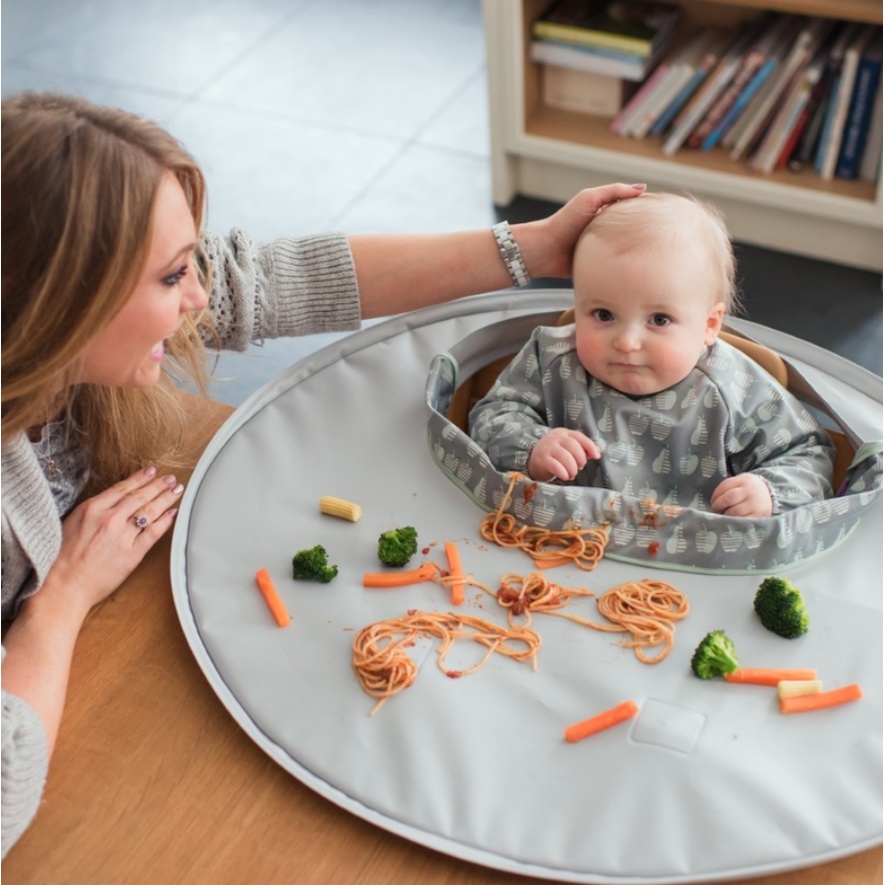 Tidy Tot Bib &amp; Tray Kit - Long Sleeve Coverall Bib With Tray Kit Celemek Makan Baby MPASI  Bibs Slaber Slubber Slabber Cape Baju Makan Bayi Smock Lengan