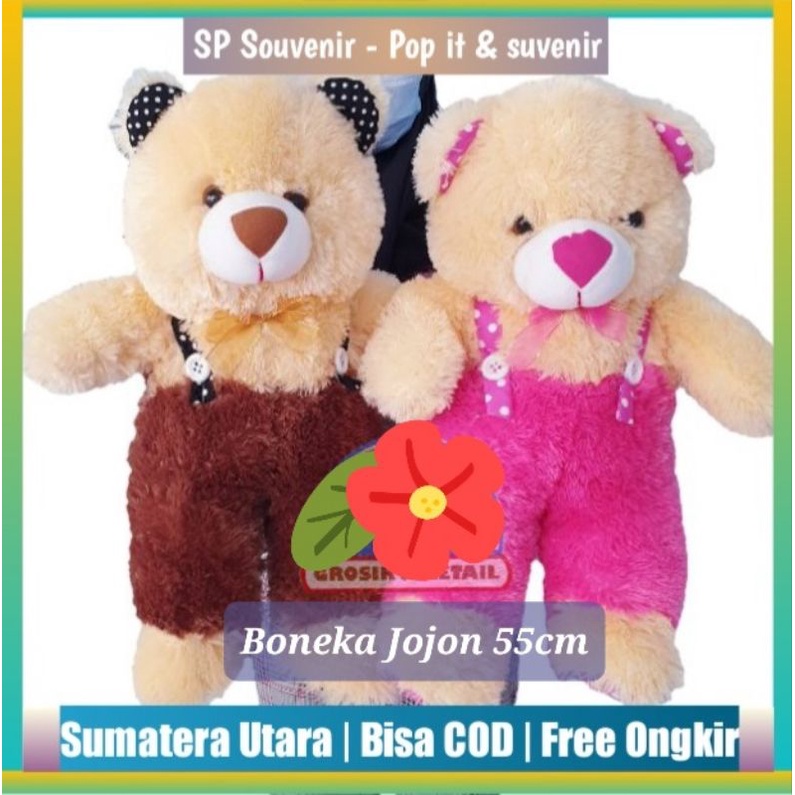 Boneka Beruang Jojon 55cm | Boneka Teddy Bear Jojon Ukuran L