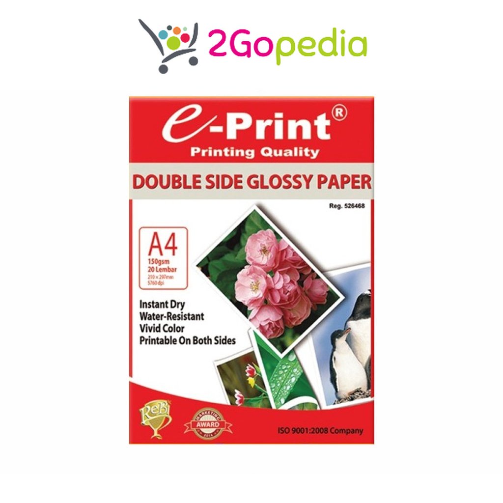 

Kertas Double Side Glossy Paper A4 150gr 20s E-Print Grosir Murah Atk