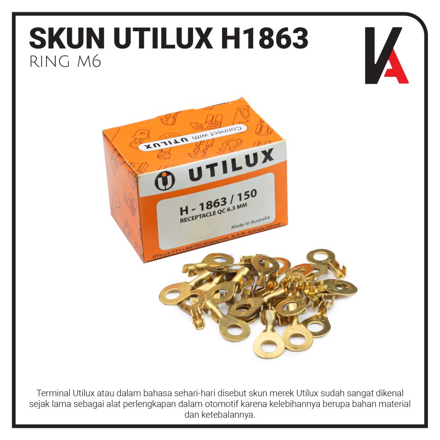 TERMINAL SKUN UTILUX RING GEPENG BAUT 10 M6 DIAMETER 6MM ORIGINAL