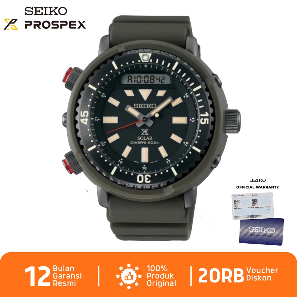 Seiko Prospex ARNIE STREET SNJ031 Jam Tangan Pria Seiko Prospex SN031P1 Solar Rubber Strap