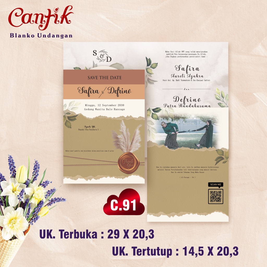 Blangko Undangan CANTIK 91 (Free File Corel)