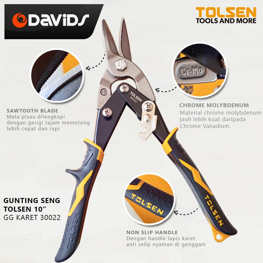 Gunting Holo Seng Baja Ringan Galvalum Plat Hollow Holow Serbaguna Tolsen