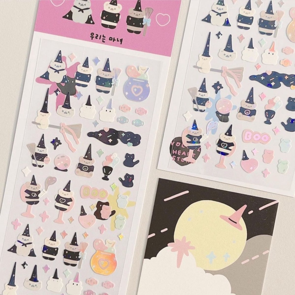 Galicici Stiker Motif Kartun Kelinci / Beruang Halloween Bahan Besi Untuk Dekorasi DIY
