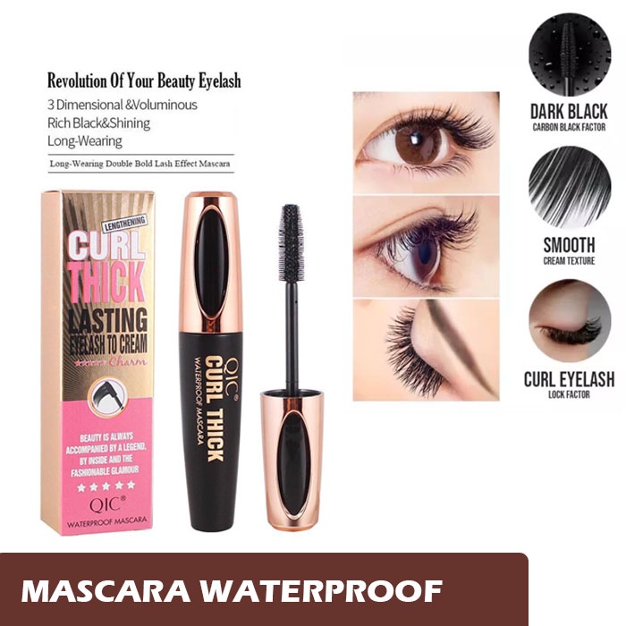 Hope Store - 4D Silk Fiber Eyelash Mascara Waterproof Maskara Pemanjang bulu mata alami