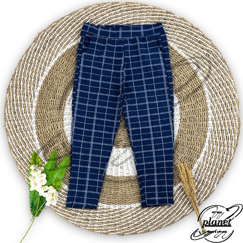 CELANA PANJANG WANITA BIG SIZE JUMBO MOTIF KOTAK KOTAK TARTAN PANTS BAWAH PENSIL PINGGANG KARET CELANA HARIAN CEWEK DEWASA BAHAN MELAR