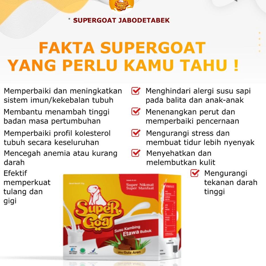 

Dijual--Susu Kambing SUPER GOAT [Original] - 1 Box isi 10 Sachet - Supergoat Susu Kambing Etawa