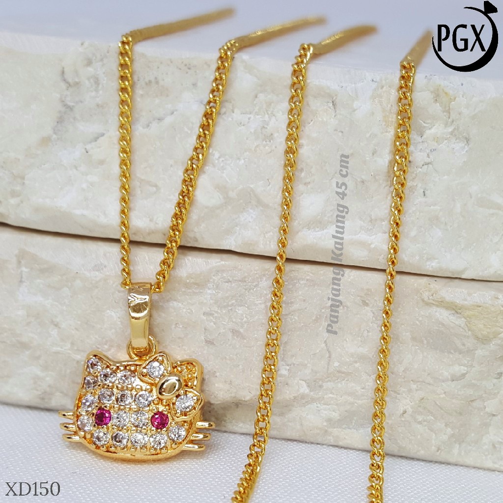 PGX Kalung Wanita Xuping Aksesoris Fashion Perhiasan Lapis Emas XD150