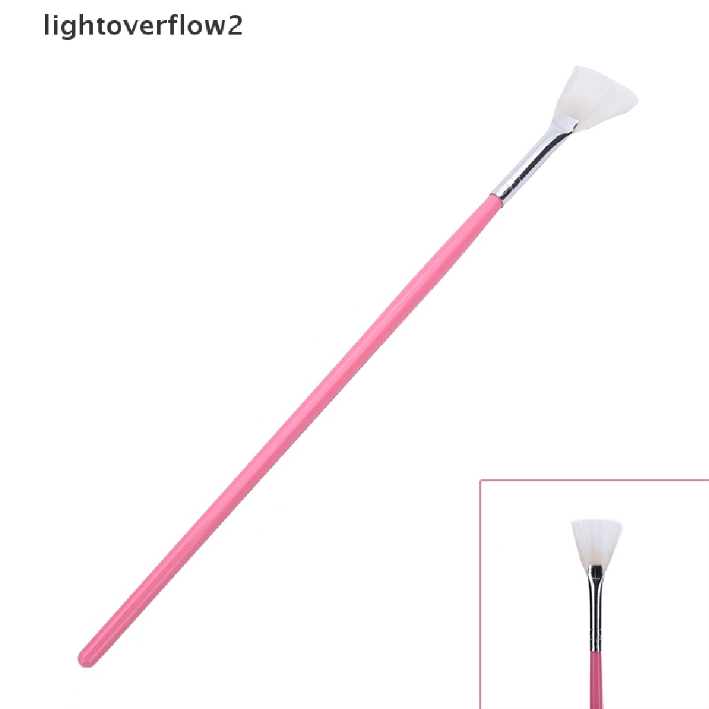 (lightoverflow2) 1pc Brush Nail Art Bentuk Kipas Warna Gradasi