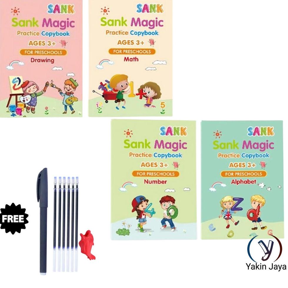 

[KODE PRODUK M6SJZ3892] Sank Magic 4 set Magic Practice Book / Buku Edukasi 3D Belajar Pintar Menulis TK