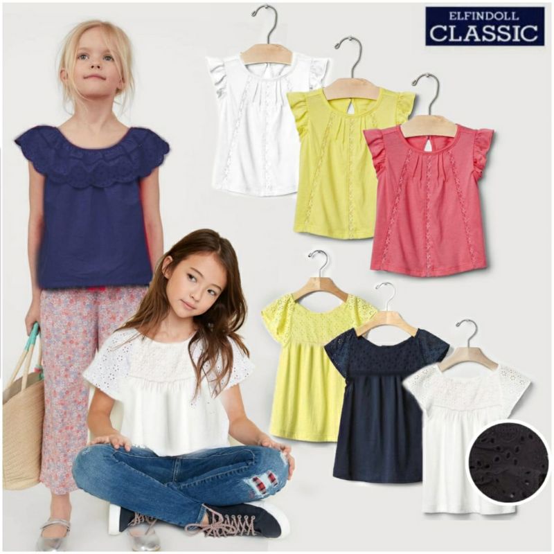 Elfindoll classic t-shirt Girls/ kaos anak Perempuan tangan pendek (1-6 Tahun)
