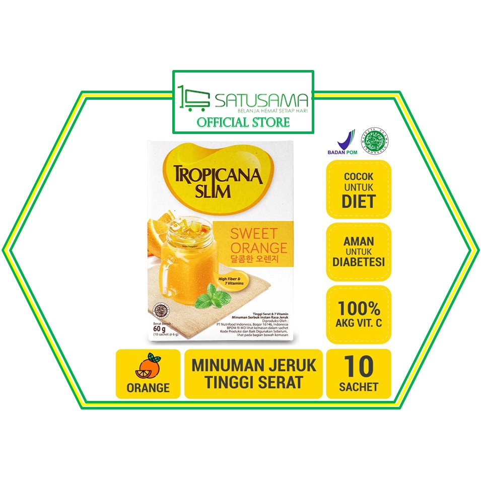 

Tropicana Slim Sweet Orange (Sugar Free) 10's - Minuman Jeruk Bantu Batasi Gula
