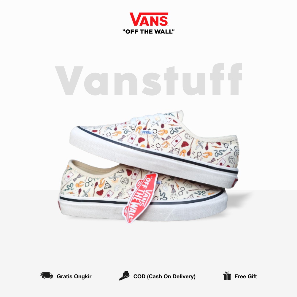 Vans Authentic Anaheim Symbol Original 100% BNIBWT Wanita Global Market Authentic Guarated Vanss Ori Motif Putih
