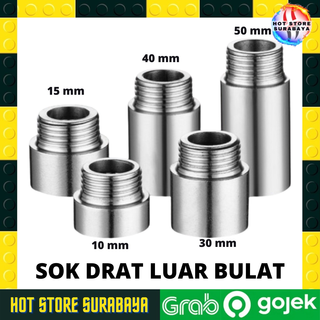 SOK NEPEL SOCK DRAT LUAR DALAM PIPA STAINLESS SAMBUNGAN ORIGINAL PREMIUM