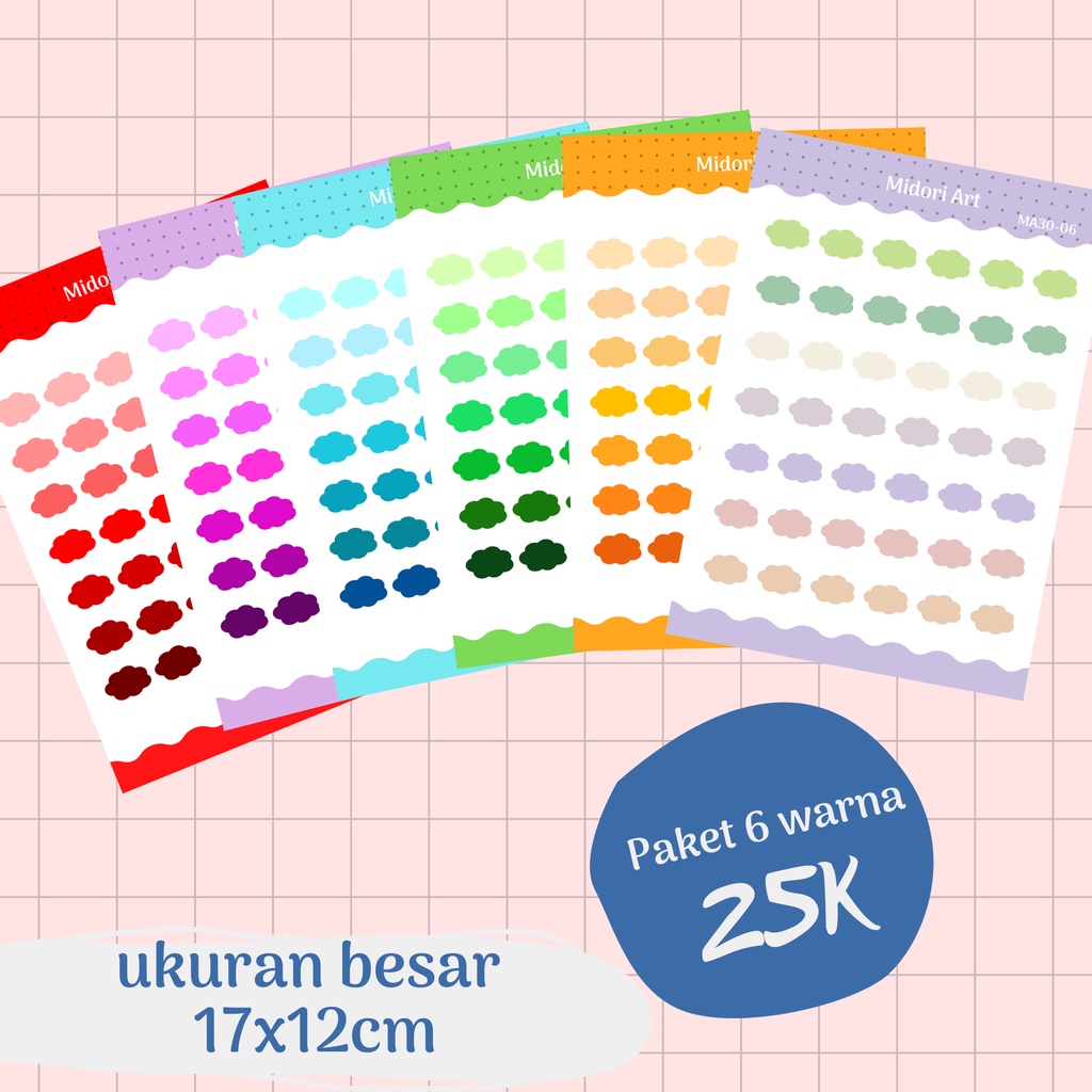 

[DOKI] Stikers Kawai Aesthetic Midori Art - Bentuk Awan - MA30