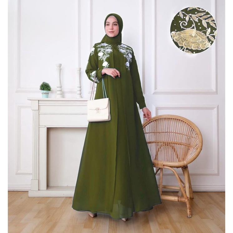Gamis Ceruti Bordir Fatin Dress