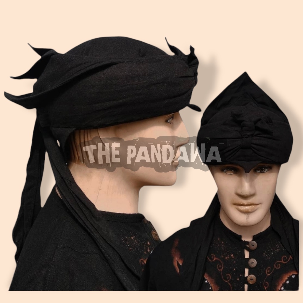 Iket Merak Ligar ( instan ) iket merak ngibing praktis polos hitam - iket sunda - bendo - udeng - bl