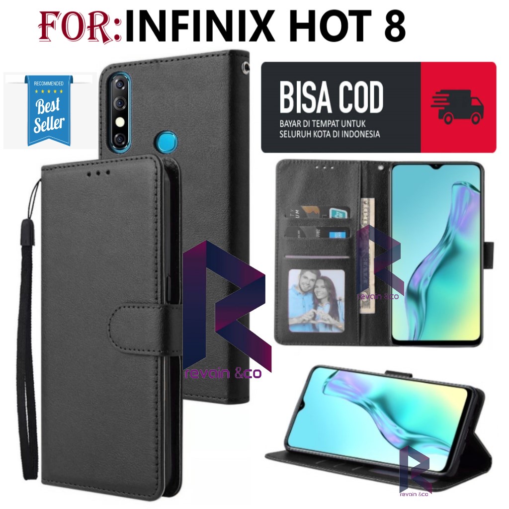 CASE INFINIX HOT 8 FLIP WALLET LEATHER KULIT PREMIUM FLIP COVER SARUNG BUKA TUTUP FLIP CASE INFINIX HOT 8