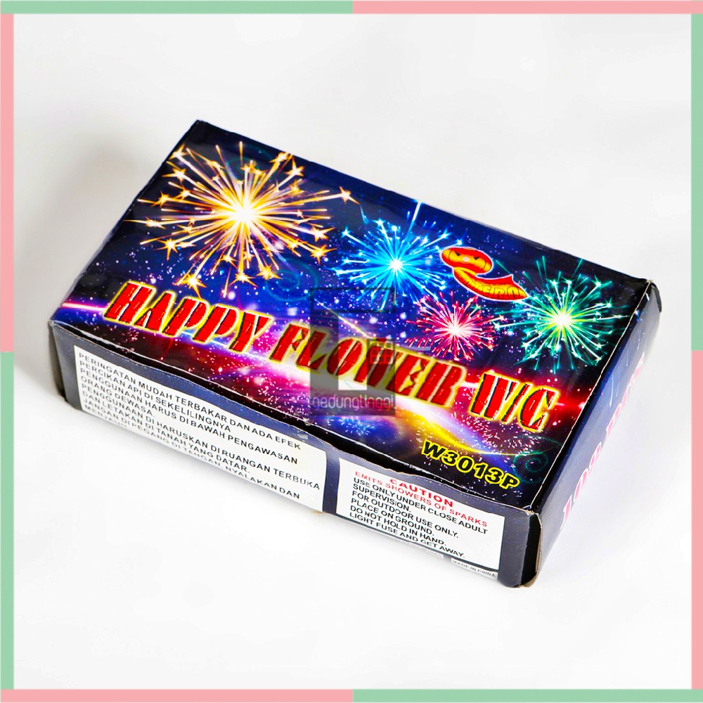 Kembang Api Petasan Happy Hapy Flower Disko Disco Asap Pretek Air Mancur Roman CandleTanpa Kawat Firework Super Jumbo Panjang Banting Pecah Warna Warni Natal Lebaran Imlek Sincia Cap Go Meh Tahun Baru Happy New Year Anak Kecil 1 Kotak Box Pack Pak Murah