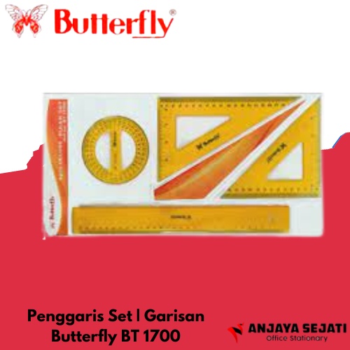 

Penggaris Butterfly Set BT 1700 | Ruler | Garisan | Perset (isi 4pcs)