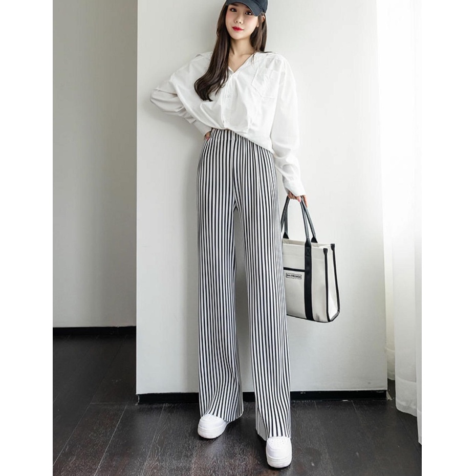 【Blossom】Korean Summer Striped  Long Pants 7319