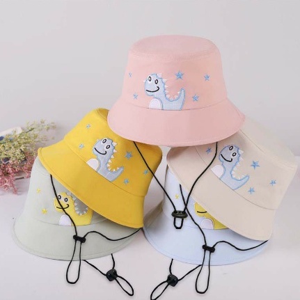 Topi Anak Dino Topi Bucket Anak Dinosaurus Usia 1 - 4 Tahunan Bucket Hat Kids