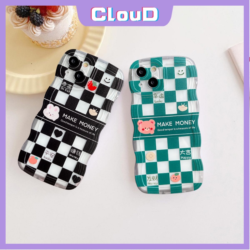 Soft Case Tpu Motif Kartun Beruang Kelinci Untuk iPhone 11 12 13 14 Pro Max XR X XS Max 6 7 14 6s 8 Plus SE 2020