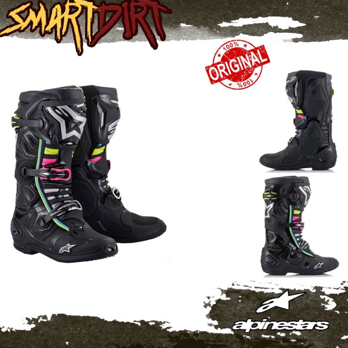 SEPATU CROSS ALPINESTAR TECH 10 SUPERVENTED BLACK HUE BOOTS ALPINESTAR