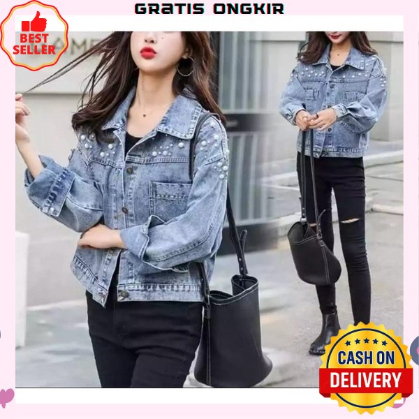 Jaket Jacket Wanita Cewek Jins Denim Jeans Korea Jaket Jeans Levis Jaket Wanita Crop Jaket Jeans Ove