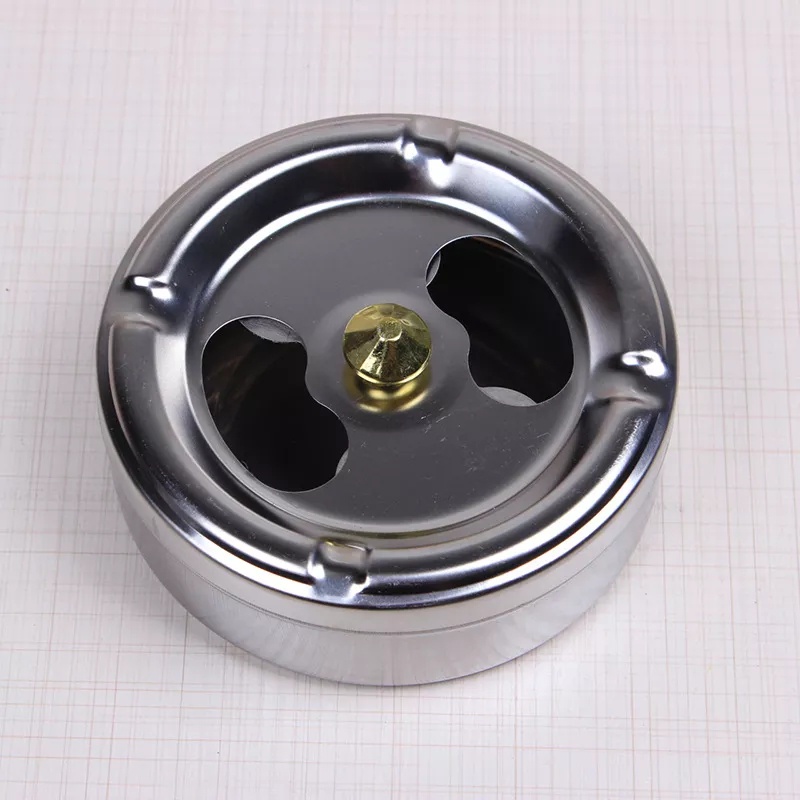 Asbak Tempat Abu Portable Stainless Tahan Karat Dengan Tutup Putar
