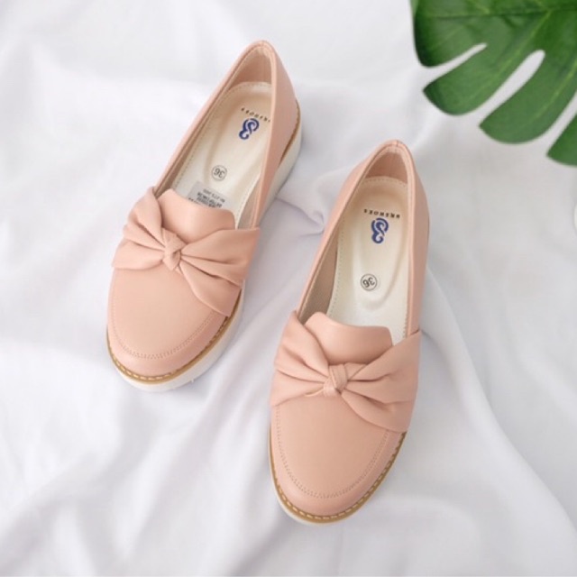 [SIAP KIRIM] BRShoes75 Pink Sepatu Wedges Casual Wanita