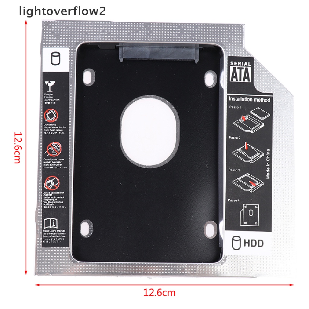 (lightoverflow2) Casing Hardisk HDD Caddy 2nd SATA 3.0 9.5mm Untuk Laptop