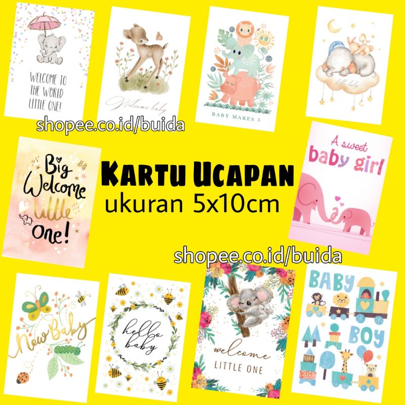 Kartu Ucapan New Born Baby Welcome Little Baby Congratulation Selamat lahiran bayi dekorasi hampers 