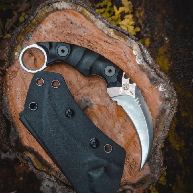 [COD] PROMO KERAMBIT import BAJA D2 steel karambit tactical usmc TNI Brimob CUCI GUDANG Kode 480