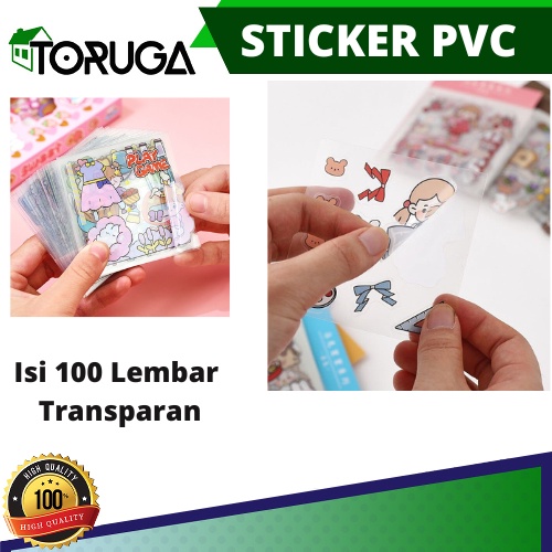 Sticker PVC Waterproof Sticker Dapat 1 Box Isi 100 Lembar