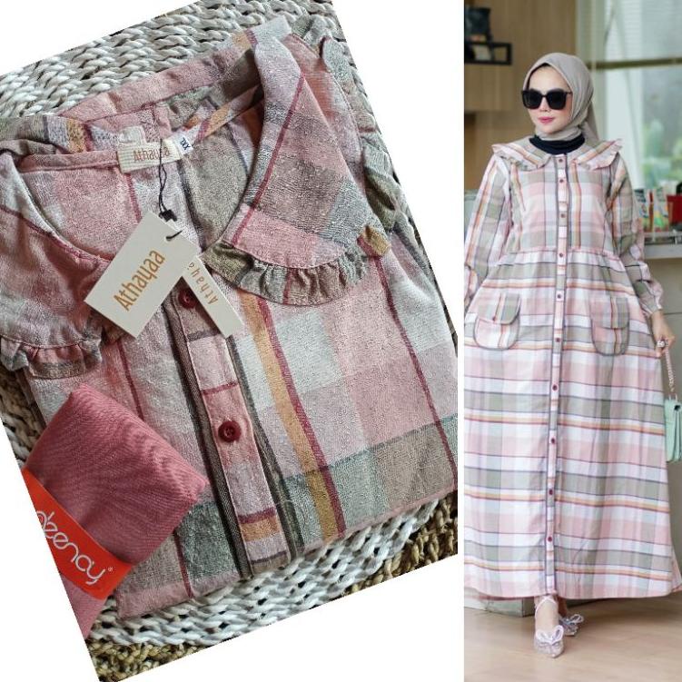 Viral DRESS GAMIS TRISET ATHAYAA TERBARU - Katun Triset Blouse Katun Premium Tunik Gamis Wanita terb