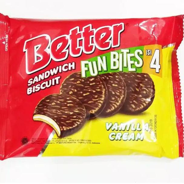 

COD Better Snack Sandwich Vanilla Fun Bites isi 10pcs 120gr こ