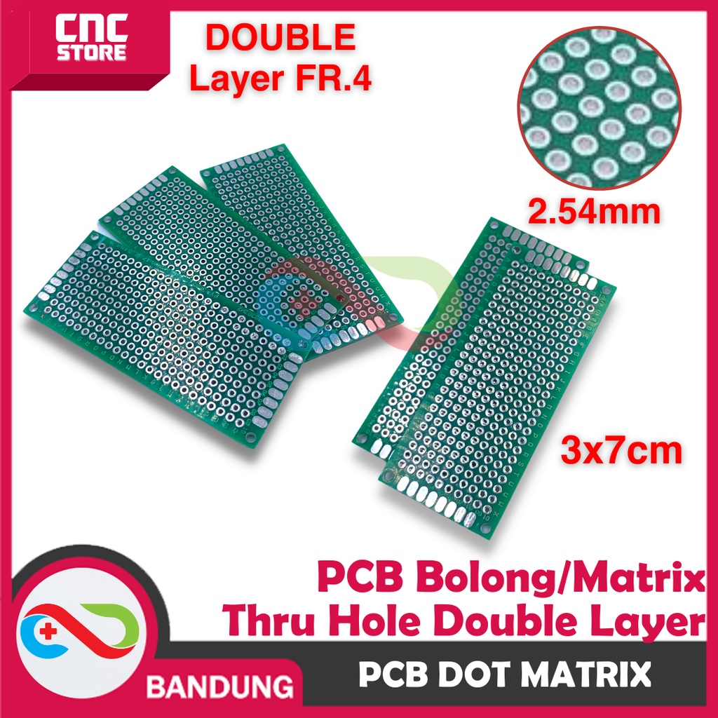 PCB DOT MATRIX THRU HOLE DOUBLE LAYER 3X7CM 3*7CM